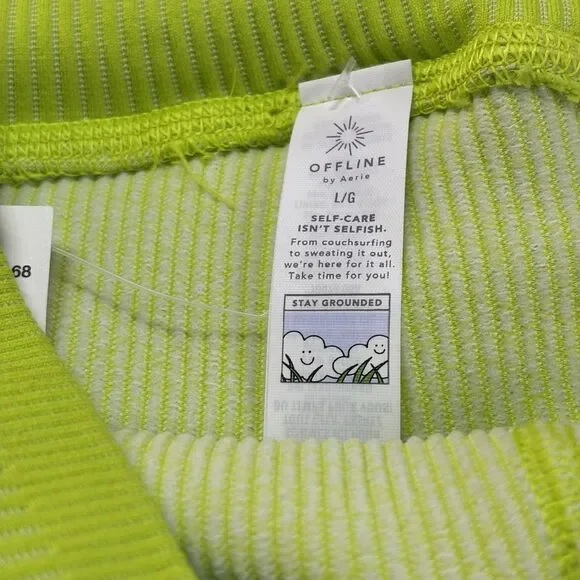 Aerie OFFLINE Tennis Skort Neon Green Ribbed Waist Athletic Skirt Size L  active - Picture 4 of 16